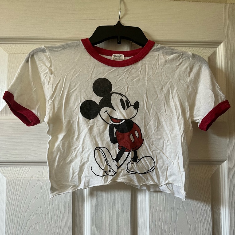 Mickey Mouse classic crop top red cuffed